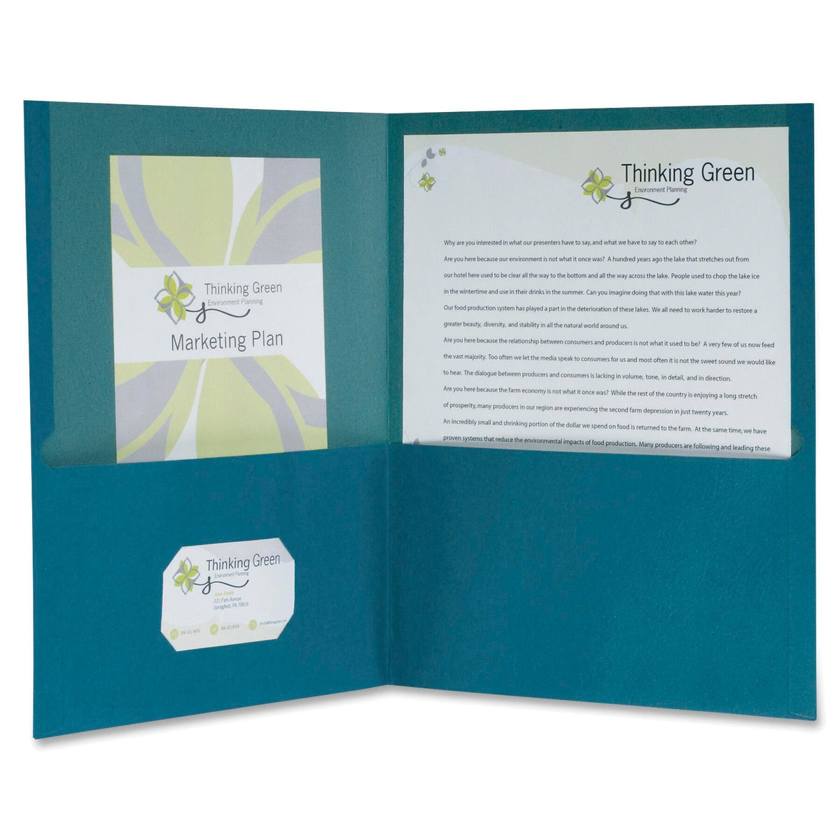 FOLDER 2-POCKET RECYCLED BLUE PACK OF 25