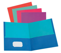 FOLDER 2-POCKET TWISTED W/O FASTNRS ASST PACK OF 50
