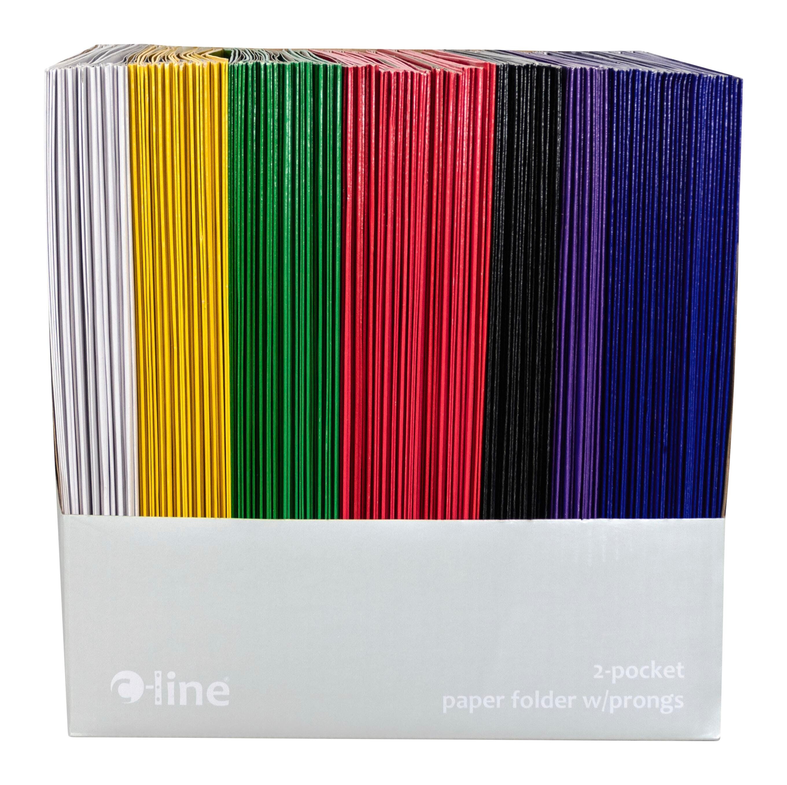 FOLDER 2-POCKET WITH PRONGS ASST SET OF 100