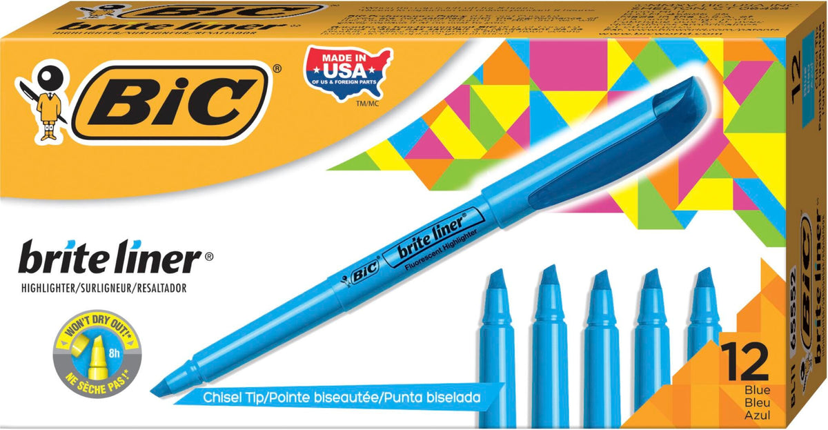 HIGHLIGHTER POCKET STYLE BLUE COLOR PACK OF 12
