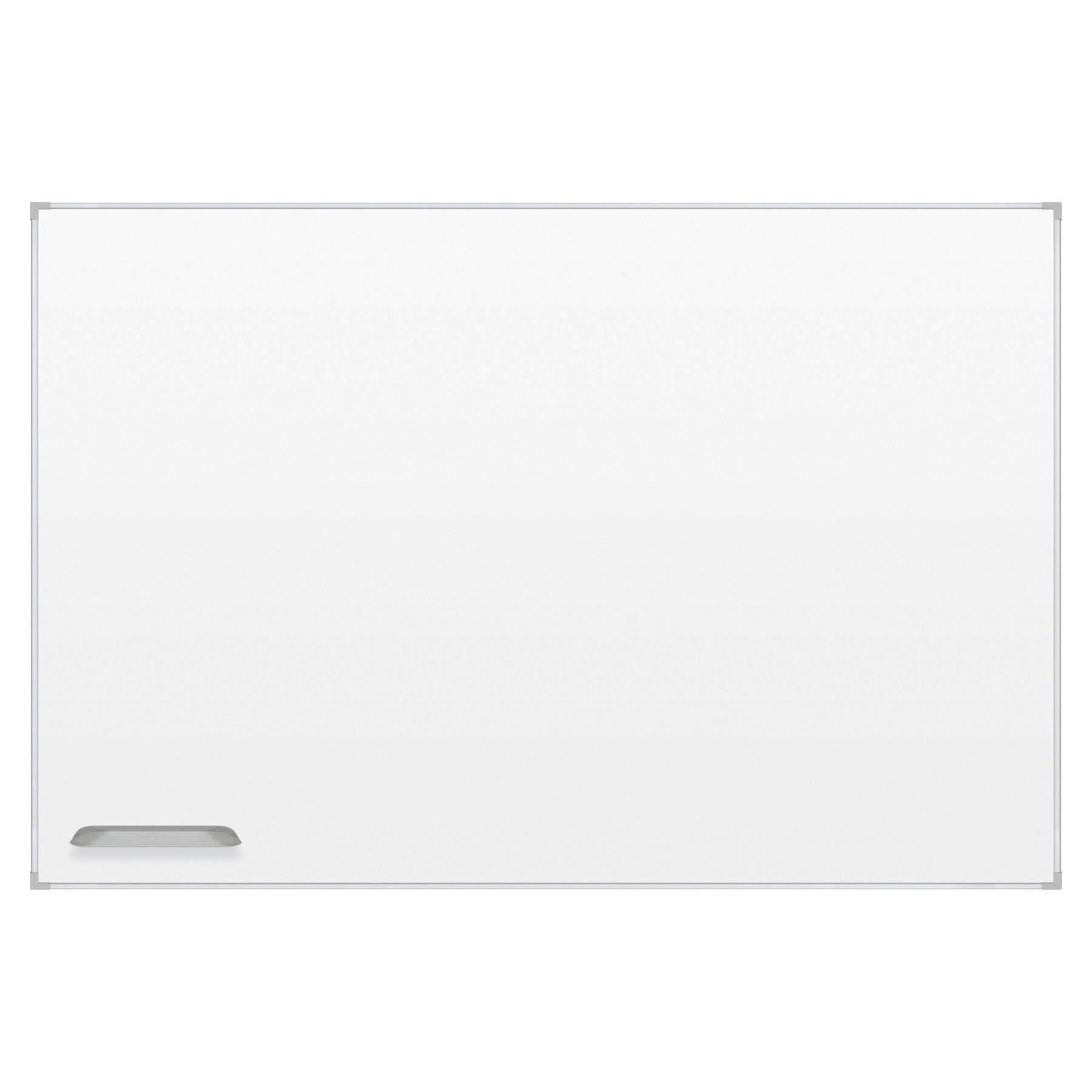 MARKERBOARD - MOORECO PORCELAIN STEEL WHITEBOARD - ULTRA TRIM W/ SILVER TRIM MAGNETIC W/ TRAY ACCESSORY - 4X8 FT