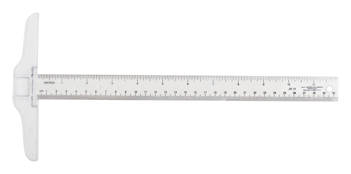 T-SQUARE PLASTIC 12 IN CLEAR
