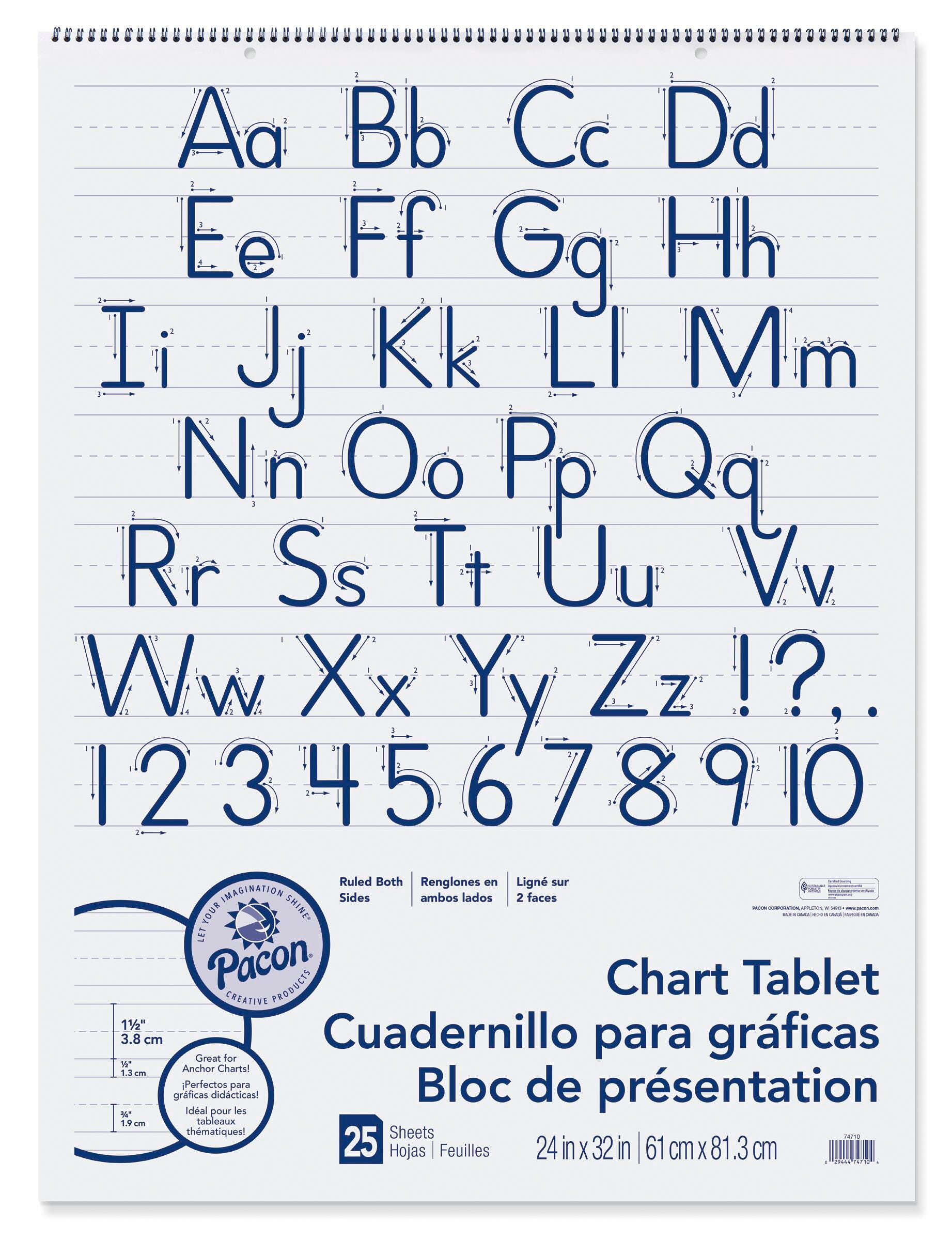 PAPER CHART 24X32 1.5 INCH RULED 25 SHTS