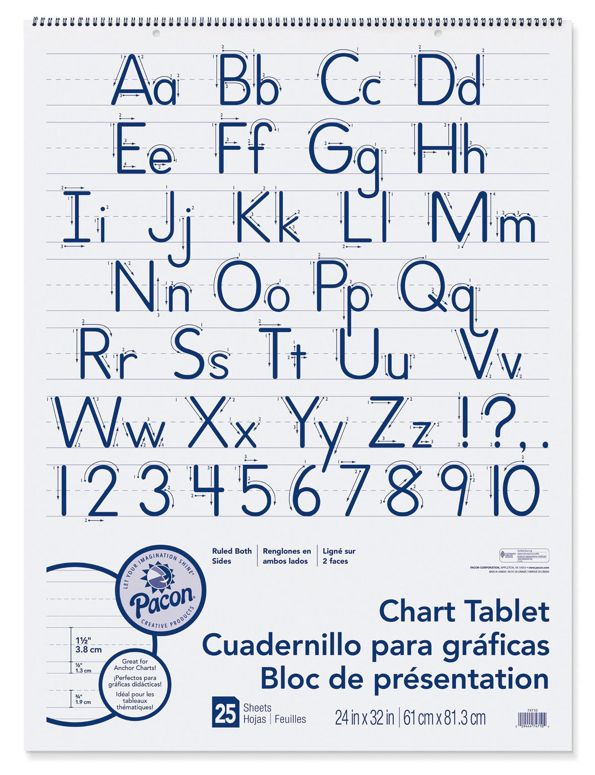 PAPER CHART 24X32 1.5 INCH RULED 25 SHTS