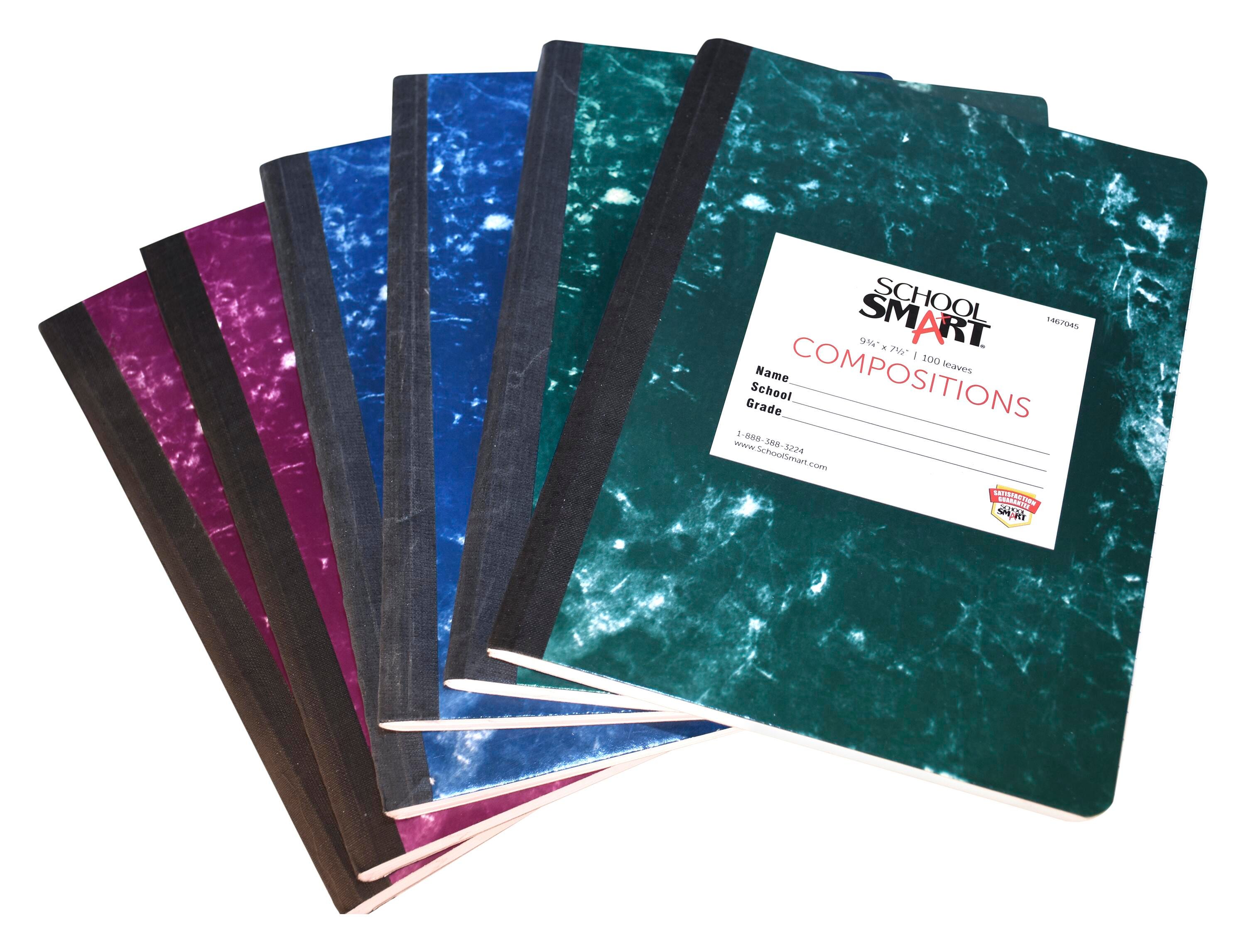 PAPER COMP BOOK 9.75X7.5 SCHOOL SMART 100 SHTS PK OF 6