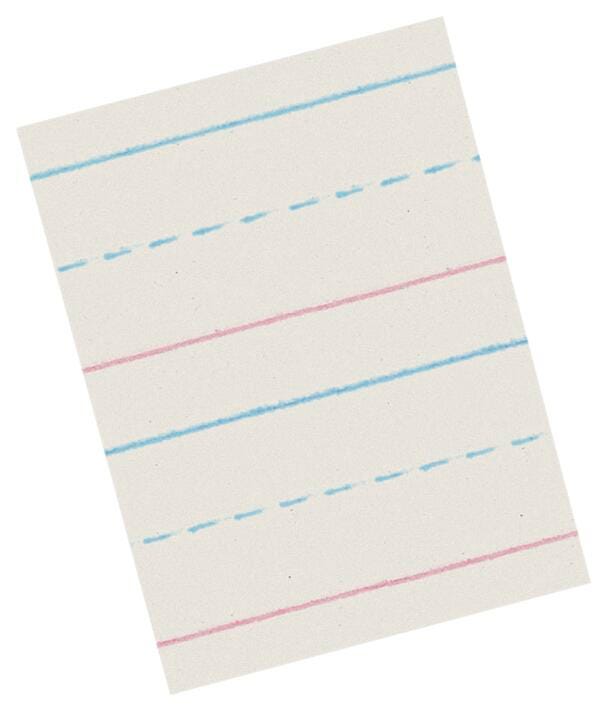 PAPER NEWSPRINT R+B 10.5X8 7/8IN RULED LW SCHOOL SMART REAM