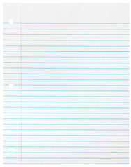 PAPER THEME 8.5X11 WHT 3/8 RLD 3-HP 100 SHT/PD - SCHOOL SMART