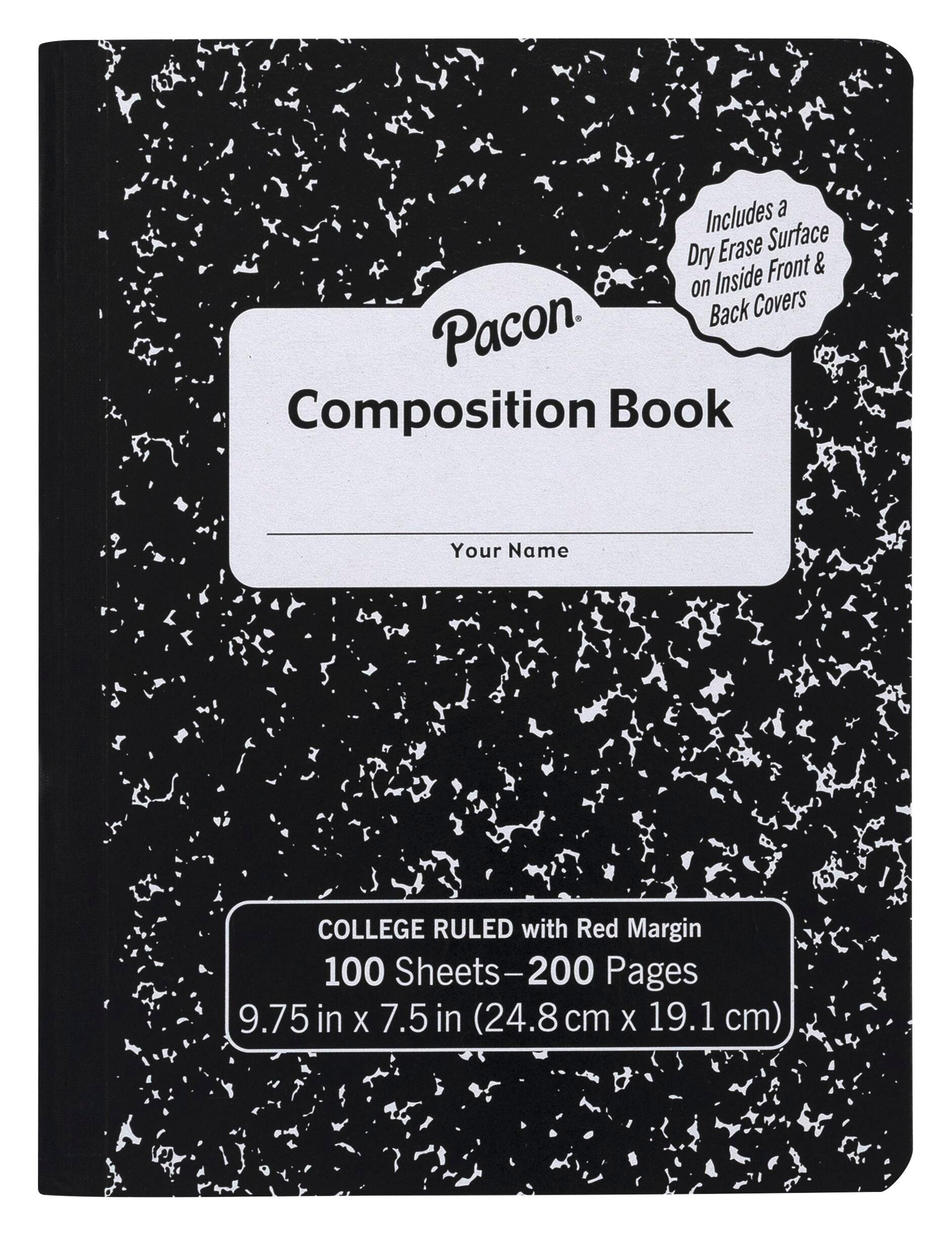 PPR COMP BOOK HRD CVR 9.75X7.5 WR DRY ERAS 100 SHT