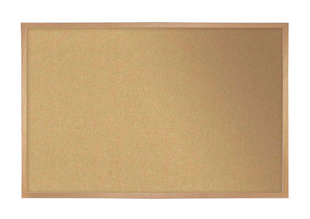 TACKBOARD - GHENT - NATURAL CORK BULLETIN BOARD - OAK WOOD FRAME - 3 H X 5 W FT