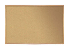 TACKBOARD - GHENT - NATURAL CORK BULLETIN BOARD - OAK WOOD FRAME - 4 H X 5 W FT