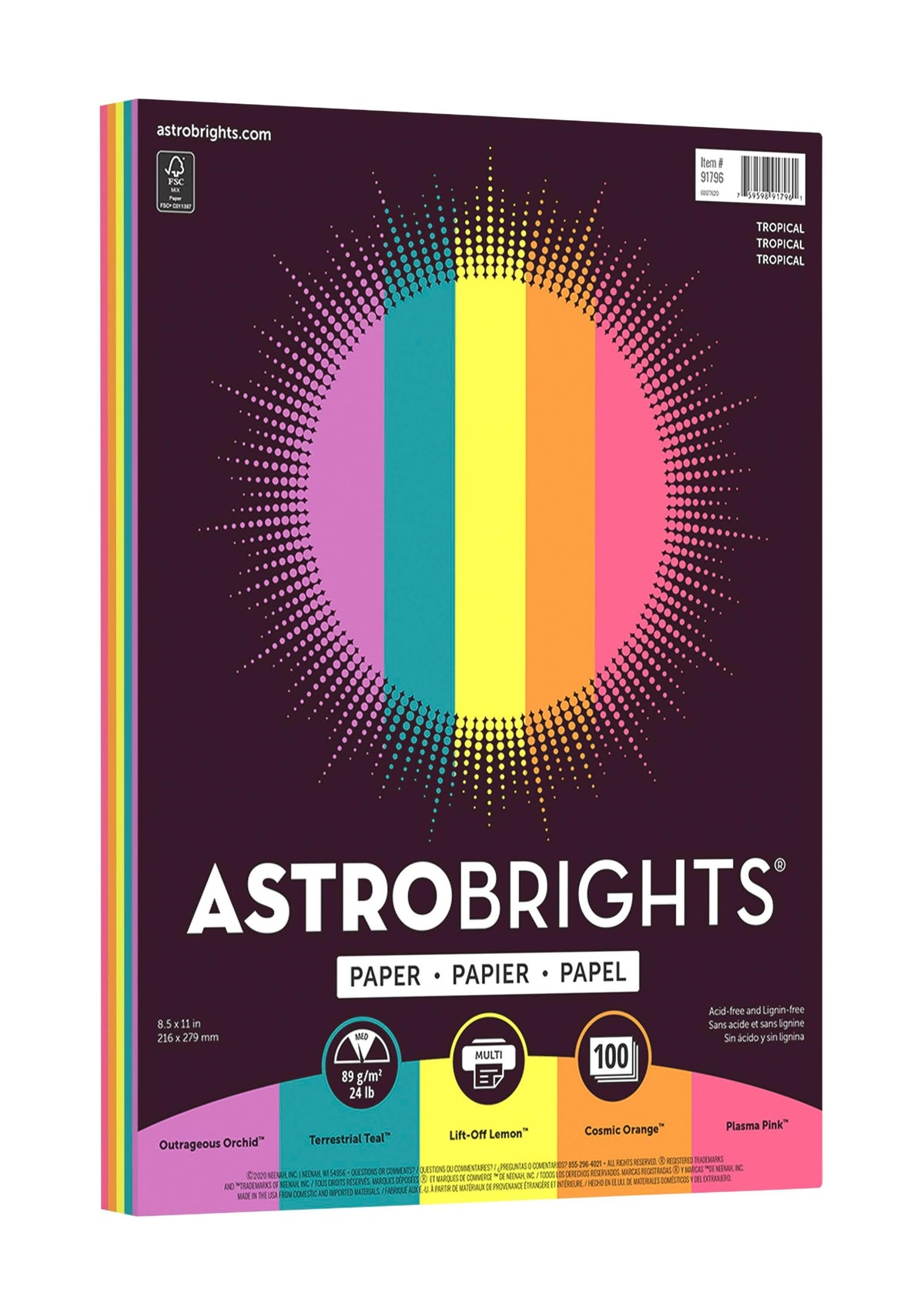 PAPER ASTRBRT ASST TRPCL 8.5X11 IN 24 LB 100 SHEETS
