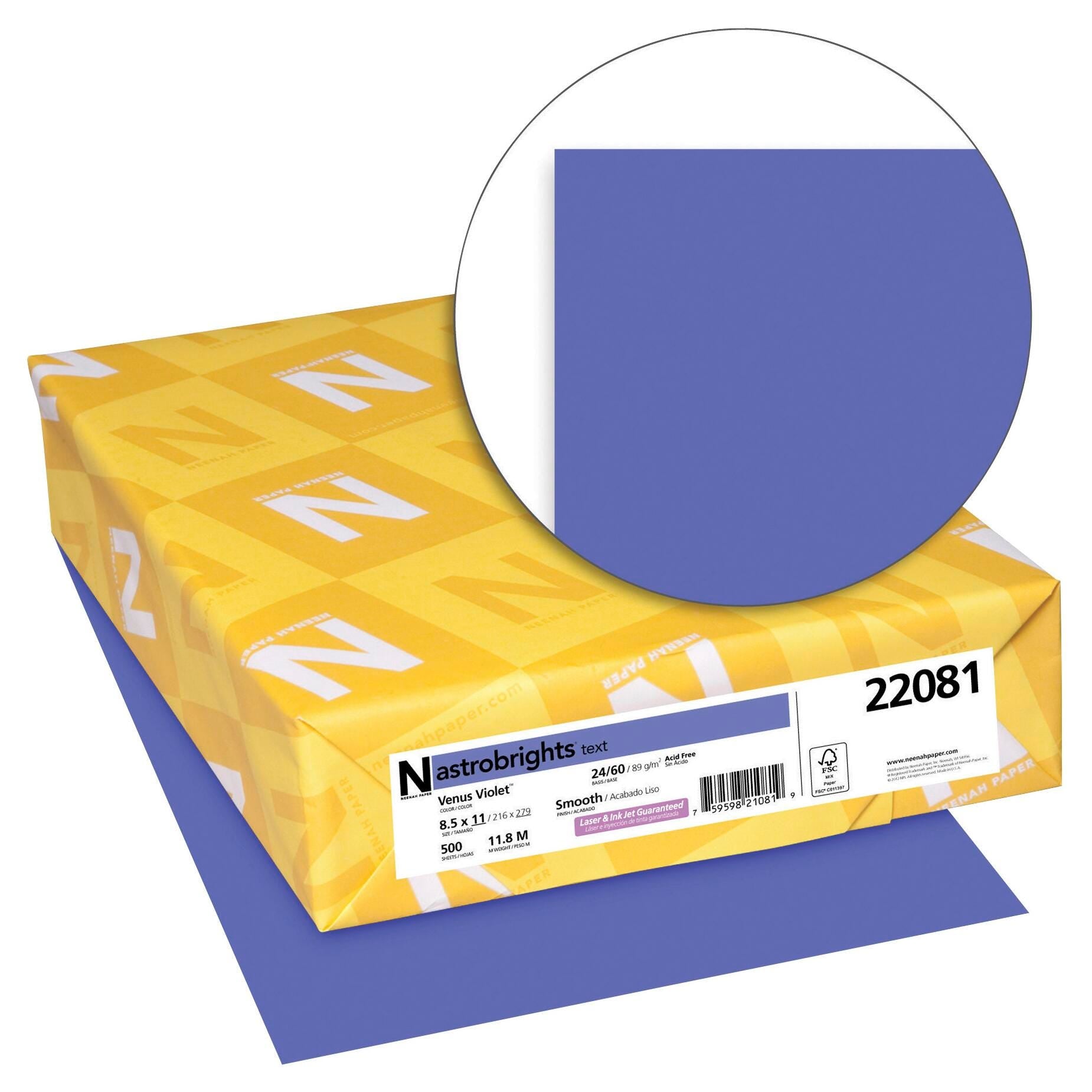 PAPER COPIER 8.5X11 24 LBS VENUS VIOLET ASTROBRIGHT REAM