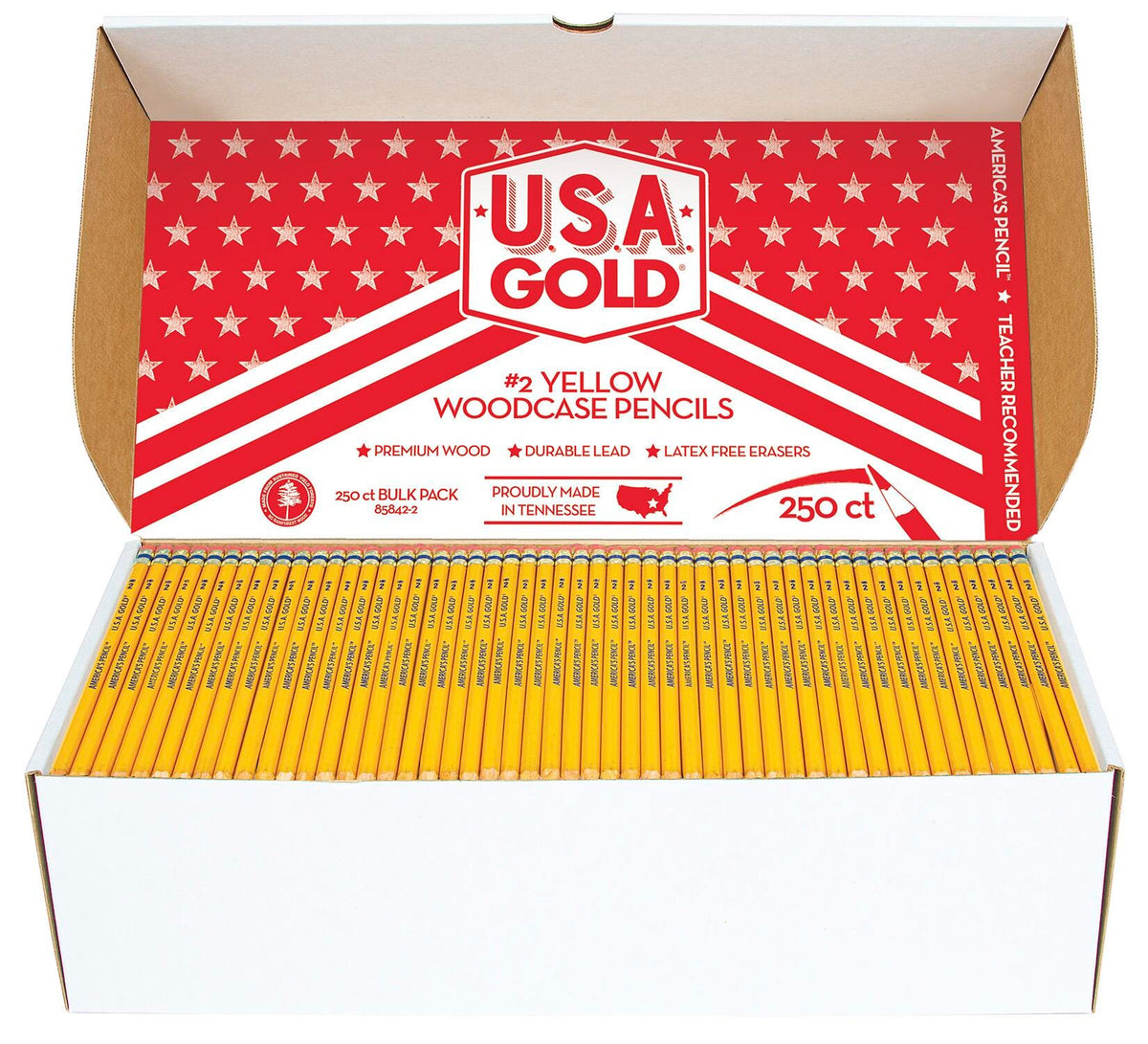 PENCIL USA GOLD NO 2 PRESHARPENED PACK OF 250