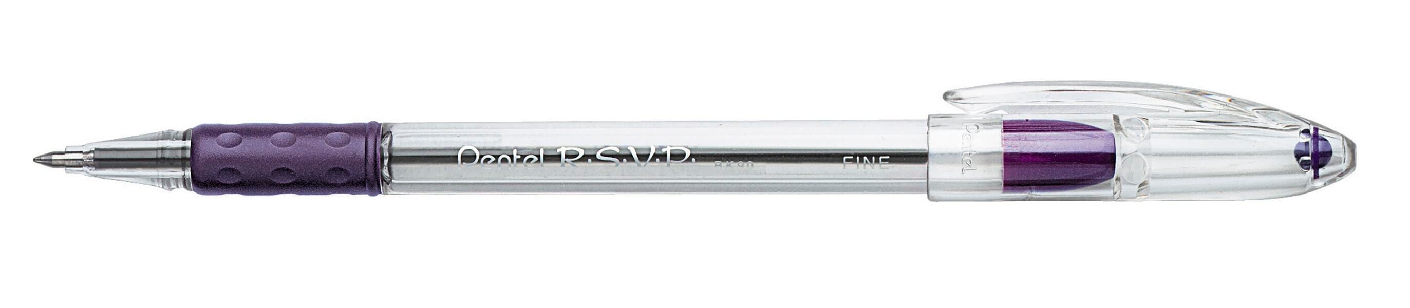 PEN BALLPOINT RSVP FINE 0.7MM VIOLET PACK OF 12