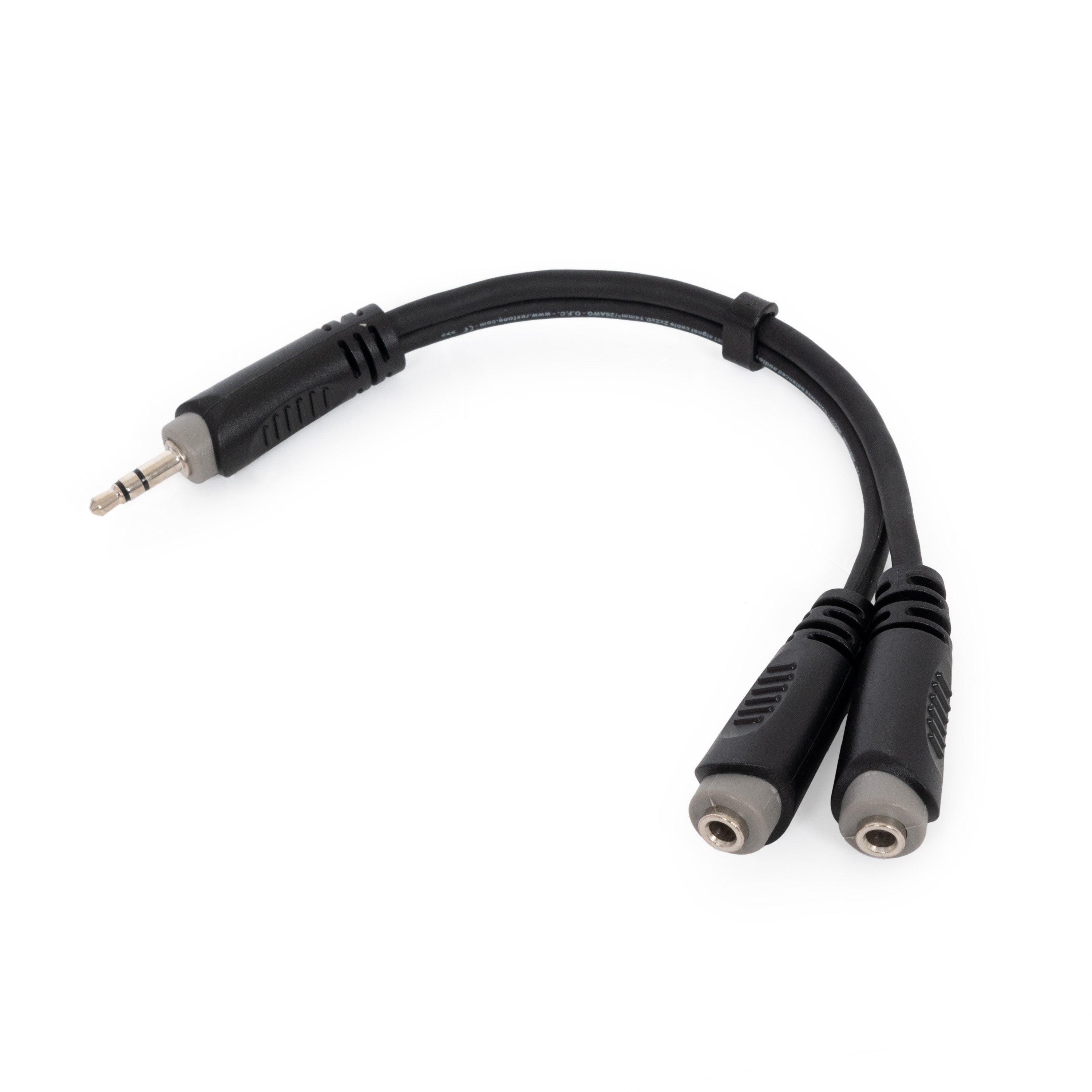 Roxtone splitter – 3.5mm stereo plug to 2 x 3.5mm stereo sockets