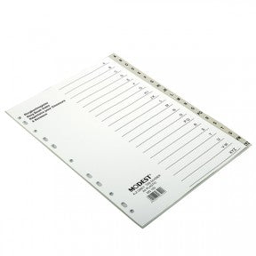 MODEST DIVIDER A-Z GREY PVC A4 MS 155