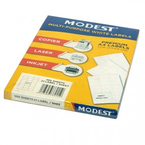 MODEST LASER LABELS 70 X 41 mm 21 L MS 90011
