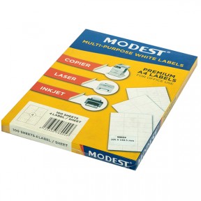 MODEST LASER LABELS 105 X 148.5 mm 4 L MS 90024