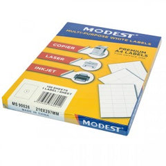 MODEST LASER LABELS 210 X 297 mm 1 L MS 90026