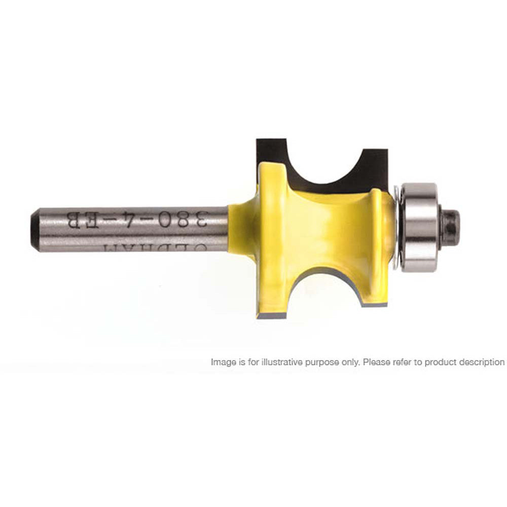 Viper Edge Beading Router Cutter, 1in D x 3-4in L x 3-8in Bead x 1-2in Shank - No 456