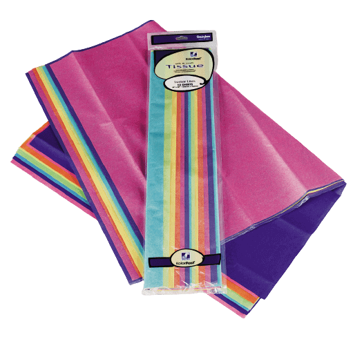 SCO TISSUE PAPER LUSTRE LITES TISSUE ASSORTED 508X762MM 12SH -Min Qty 12