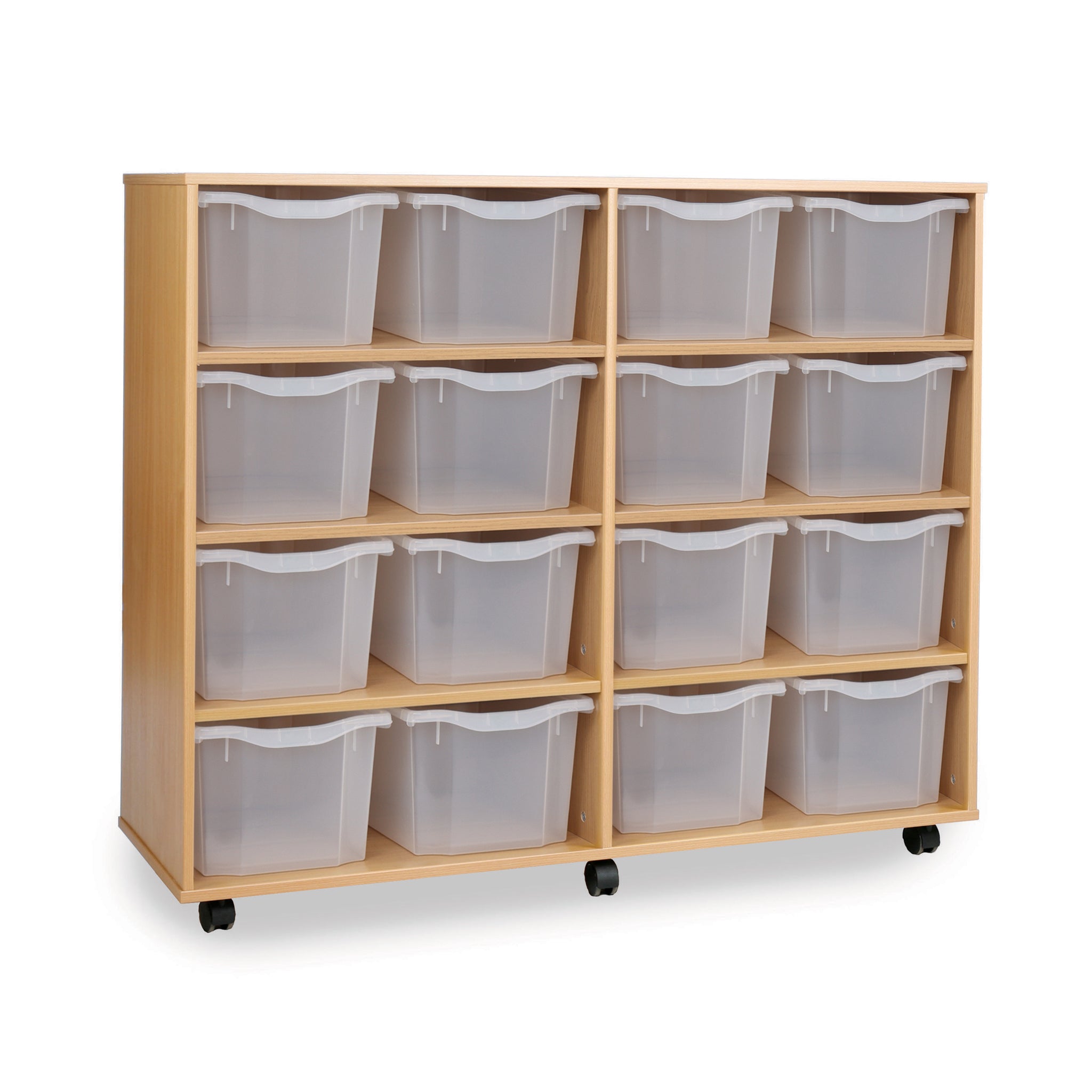 Monarch 16 triple tray storage unit (4 x 4) - Transparent