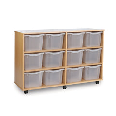 Monarch 12 triple tray storage unit (4 x 3) - Transparent