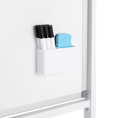 Magnetic whiteboard pen holder with 6x dry-wipe pens & magnetic eraser