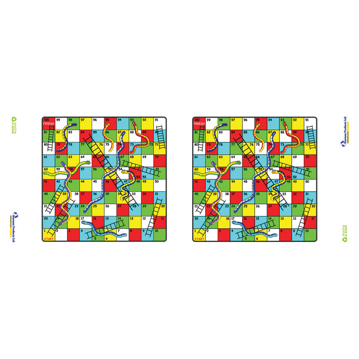 Gameboard Snakes & Ladders X 2