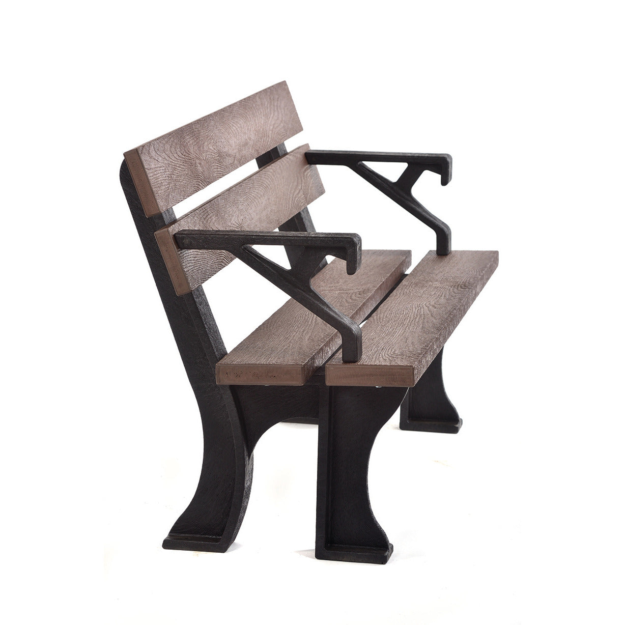 Bench With Arms 3 Seat Brown