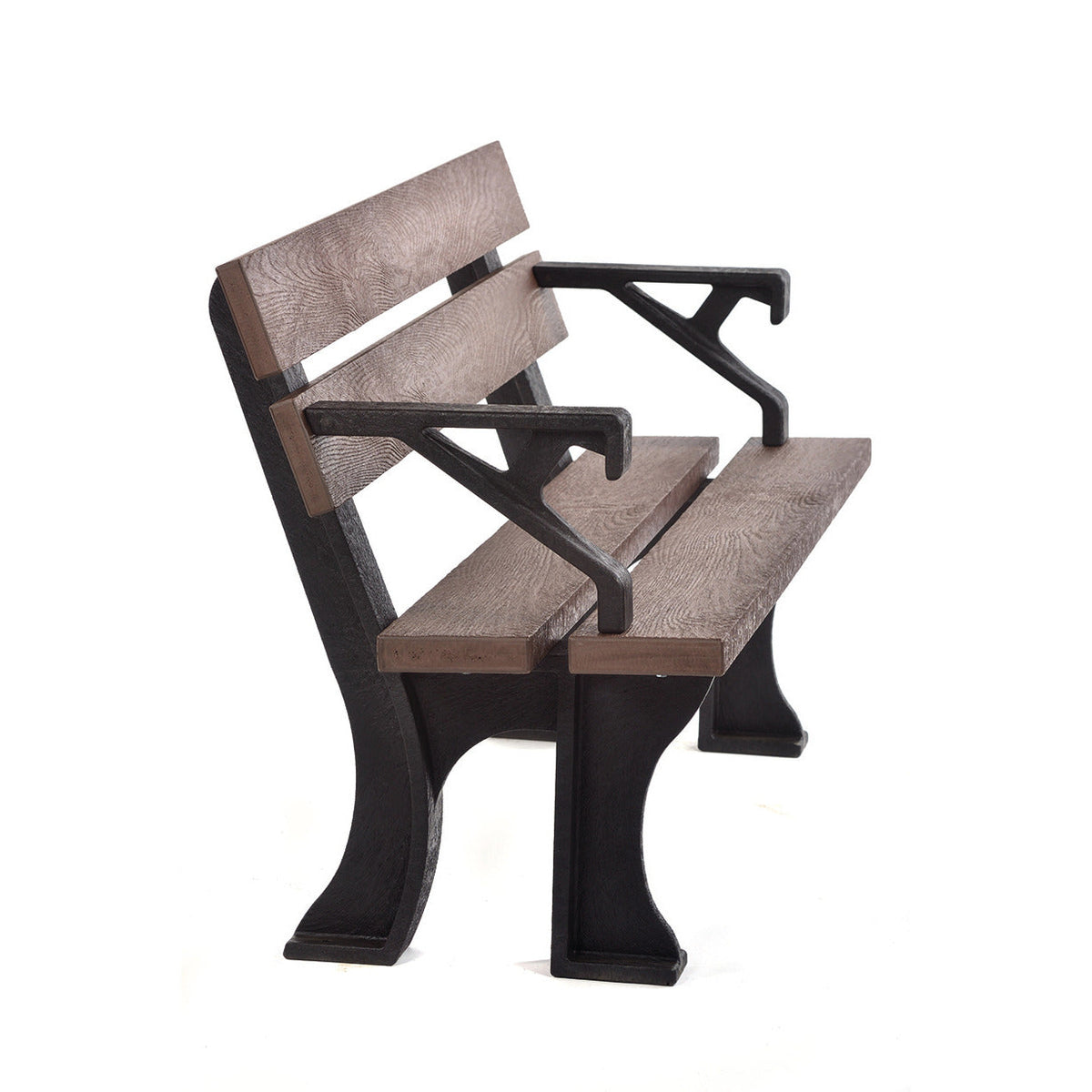 Bench With Arms 3 Seat Brown