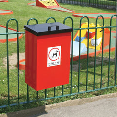Dog Bin Lift Up Lid Red