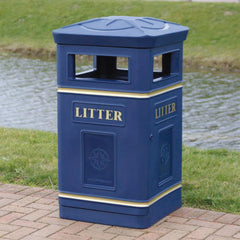 Compass Litter Bin 112L Blue