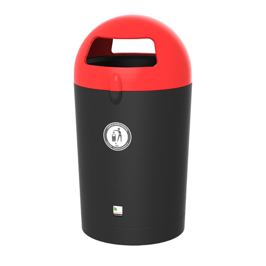 Metro Dome Litter Bin Red