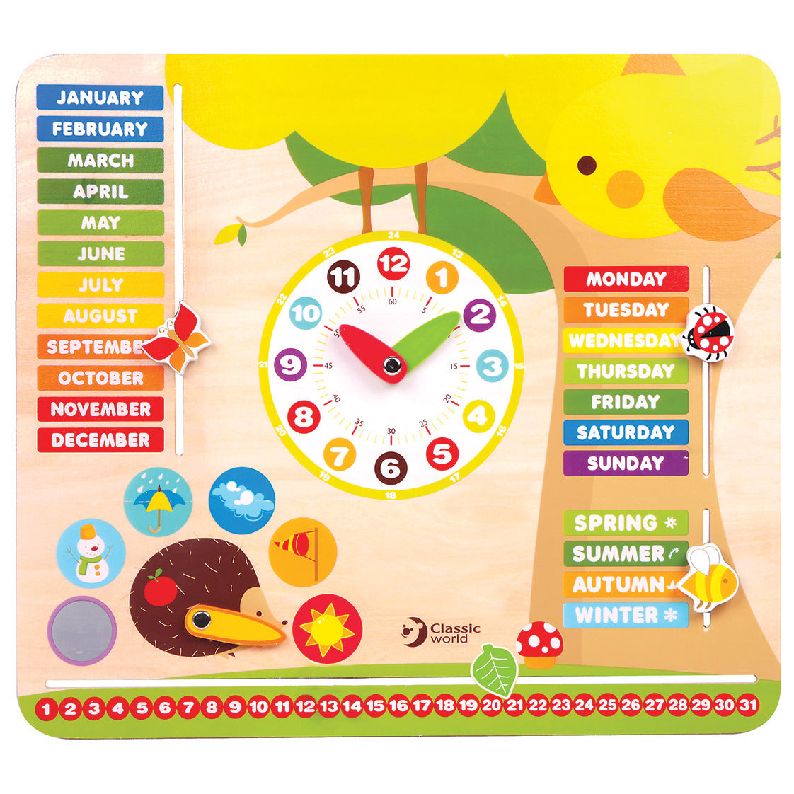 Classic World Wooden Calendar