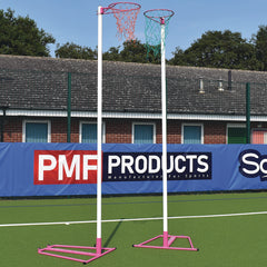 Netball Post Base Ring And Nets - Pair - Pink