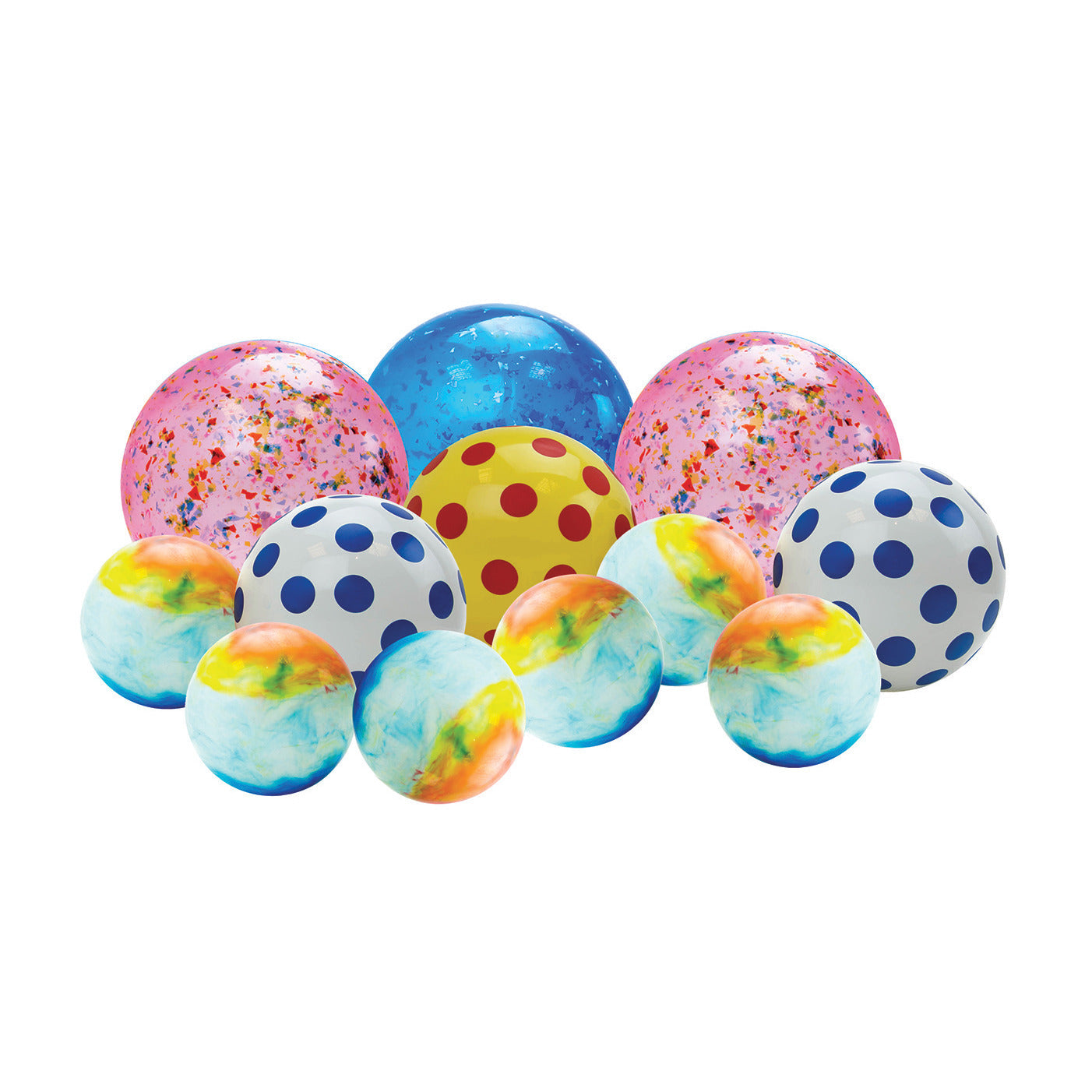 Patterened Play Balls - Set Of 12