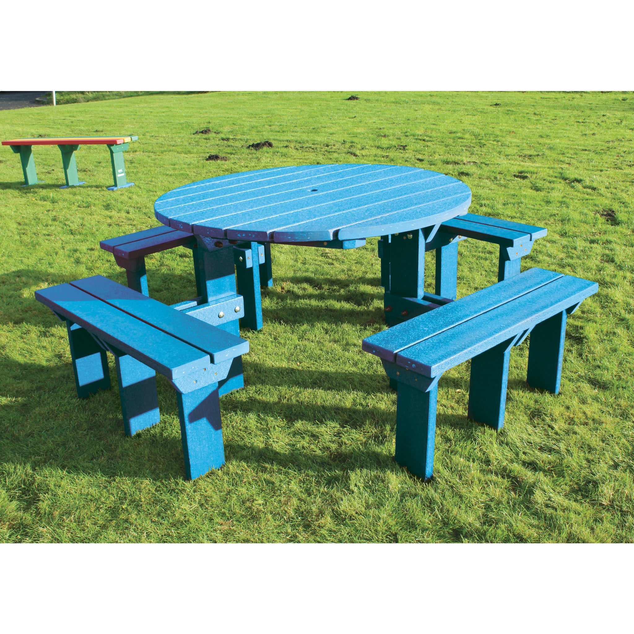Junior Circ Picn Table Blue