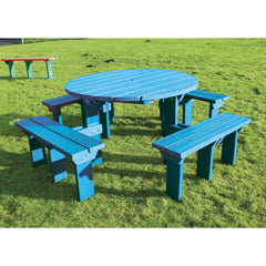 Junior Circ Picn Table Blue