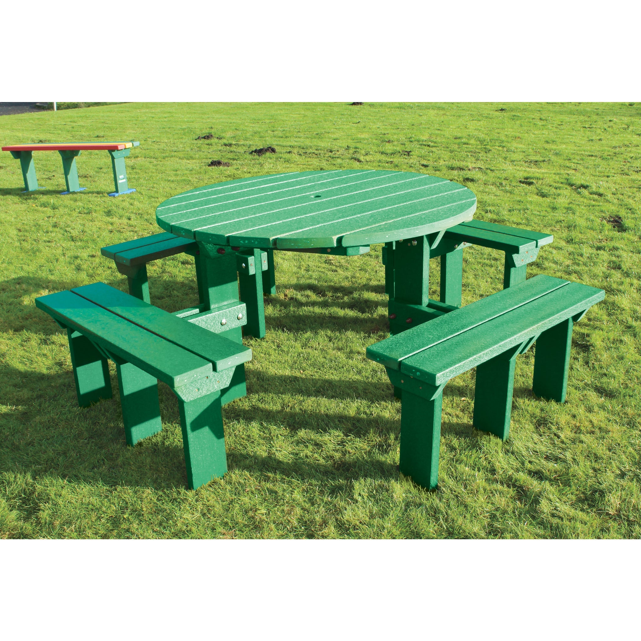 Junior Circ Picn Table Green
