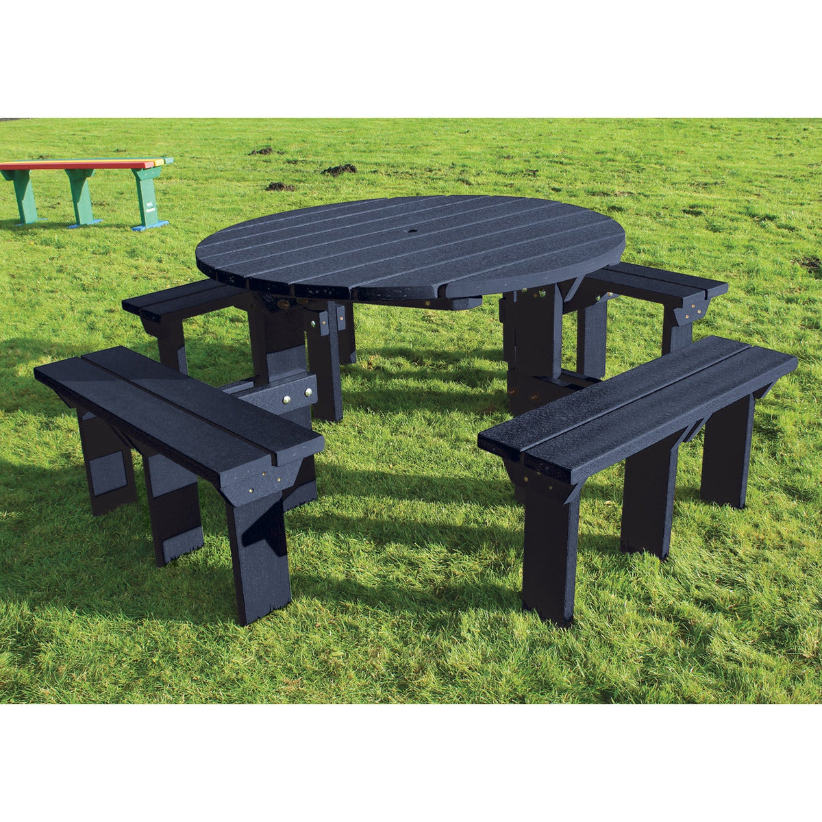 Junior Circ Picn Table Black