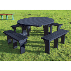 Junior Circ Picn Table Black