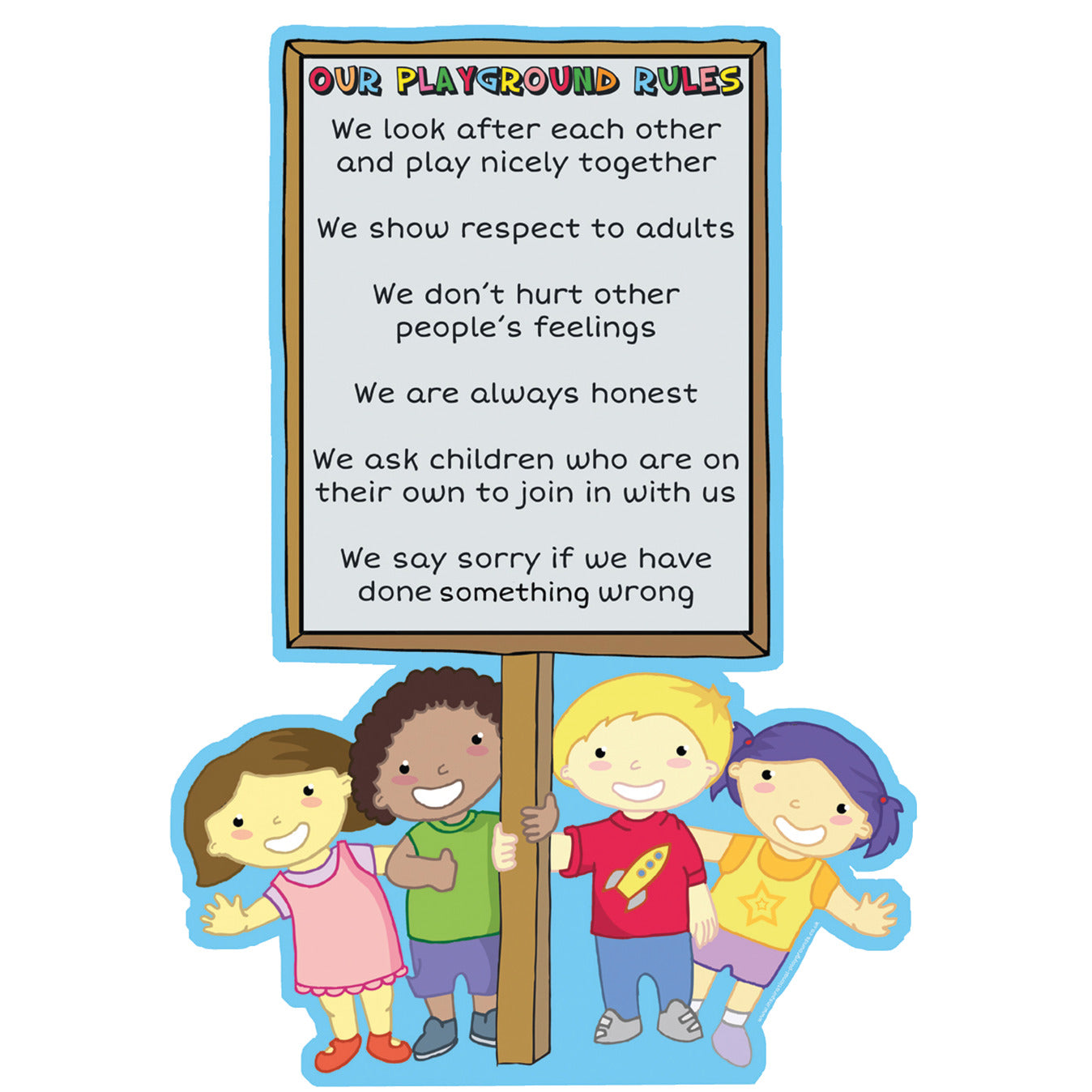 Children Holding Rules Sign 400X600W