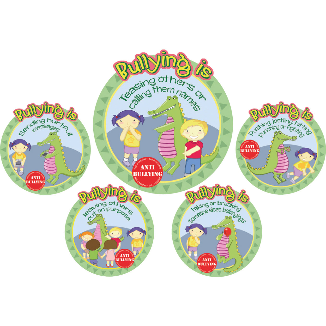 Anti Bullying Signs Set Of 5 450X450