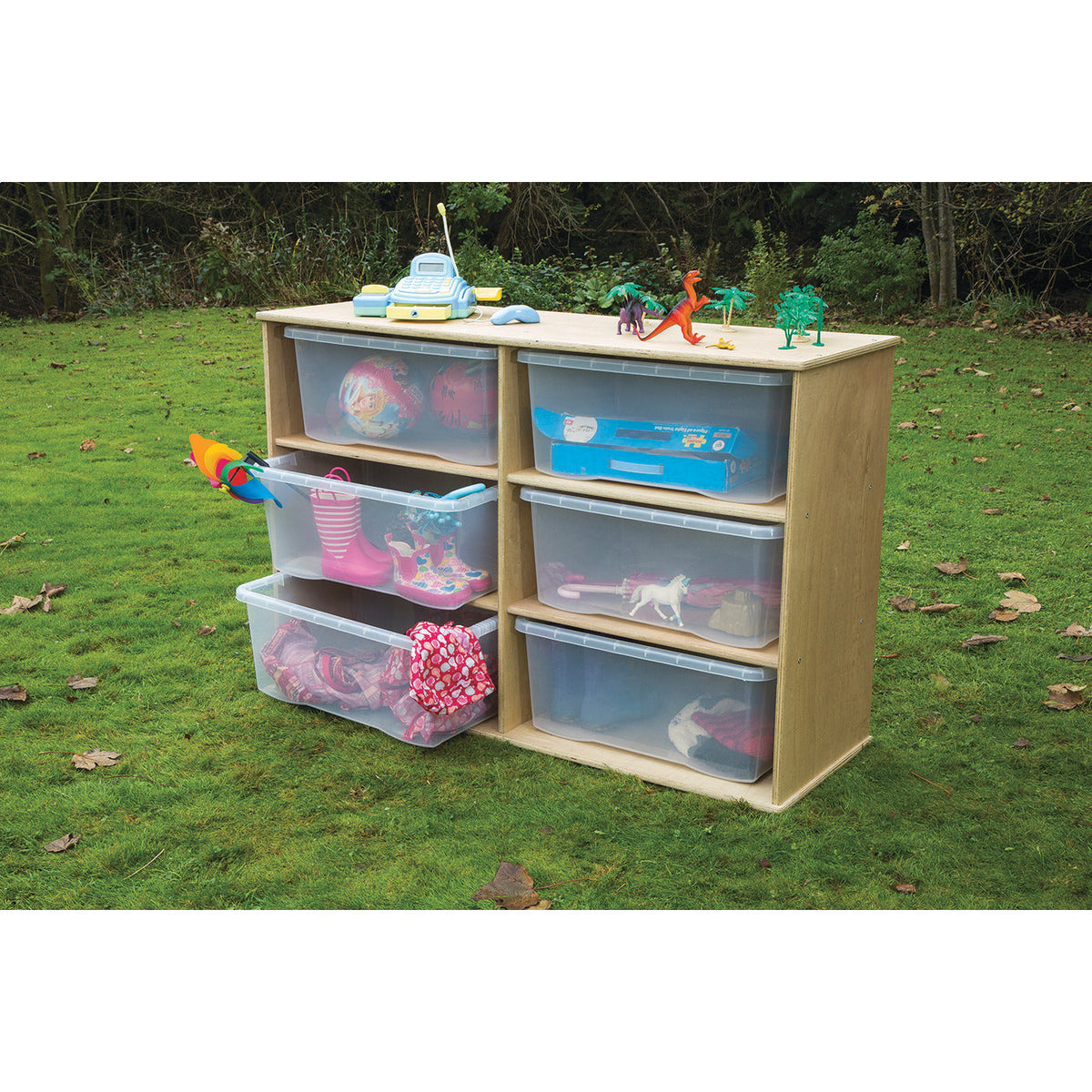 Outdoor Storage With 6 Clear Trays