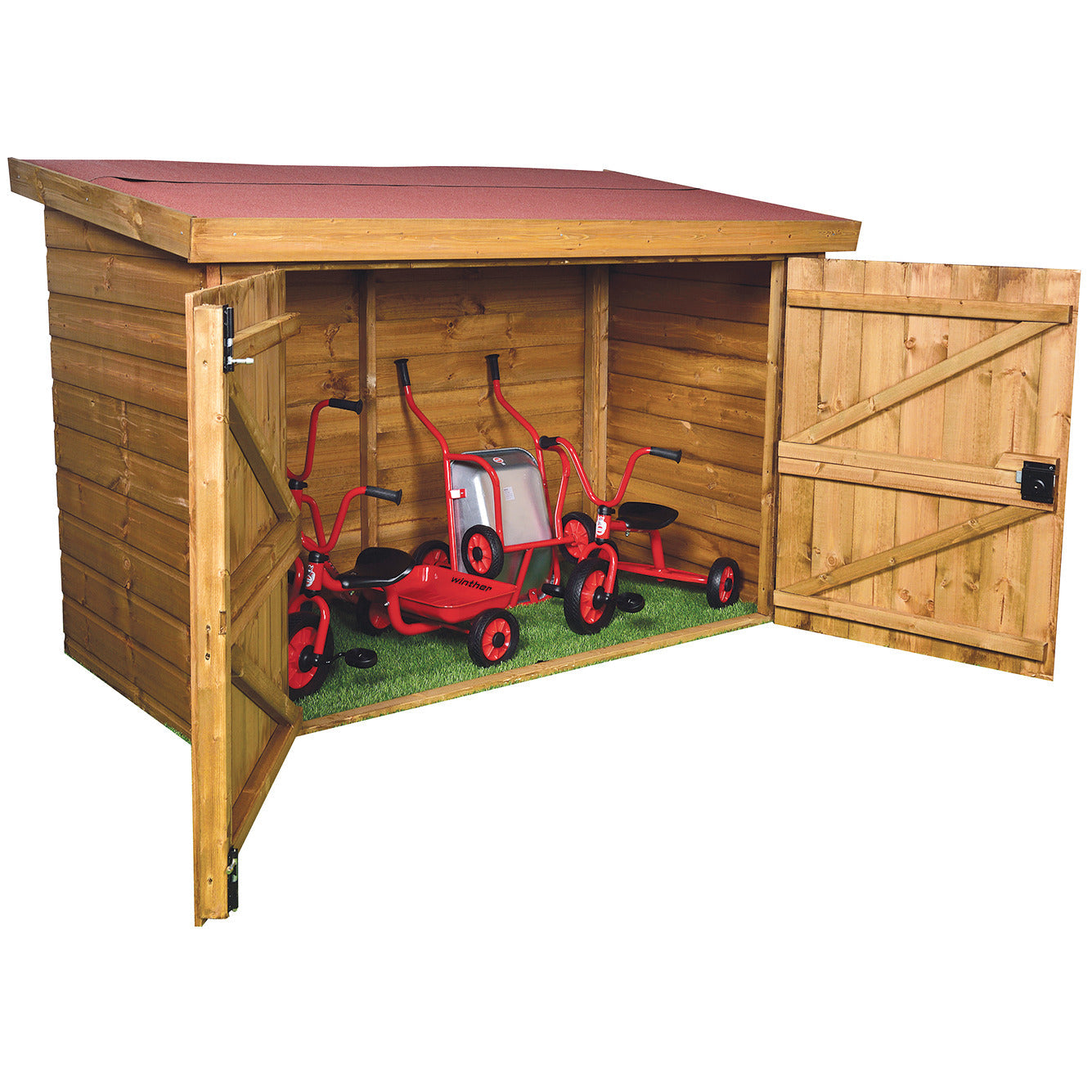 Playhouse Trike Storage Shed Instlld