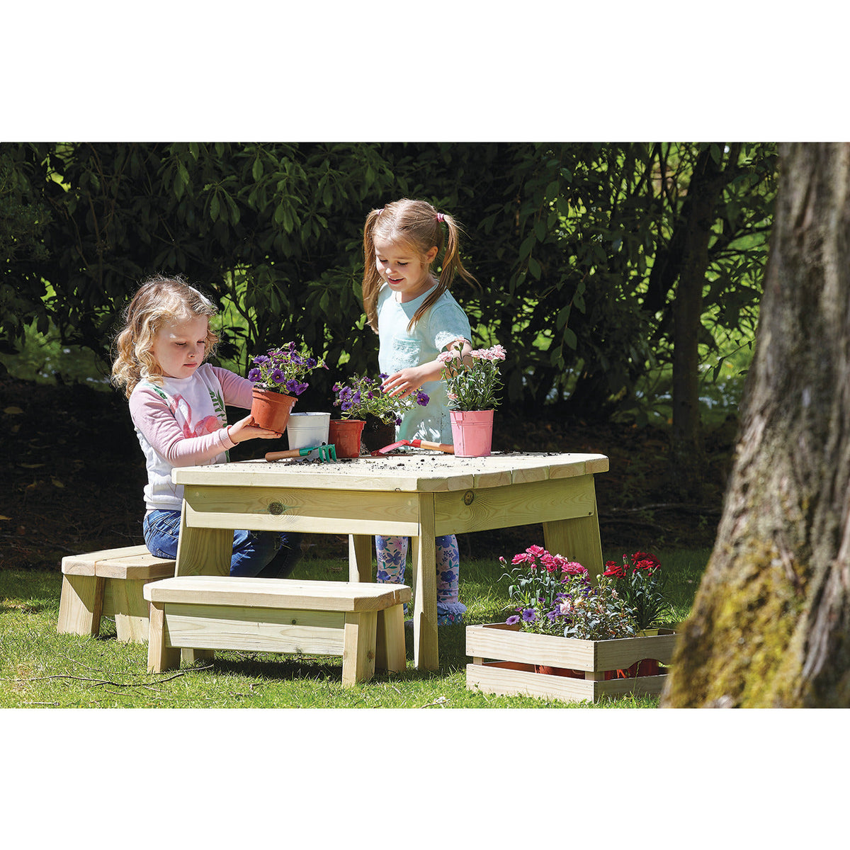 Sq Table Bench Preschool