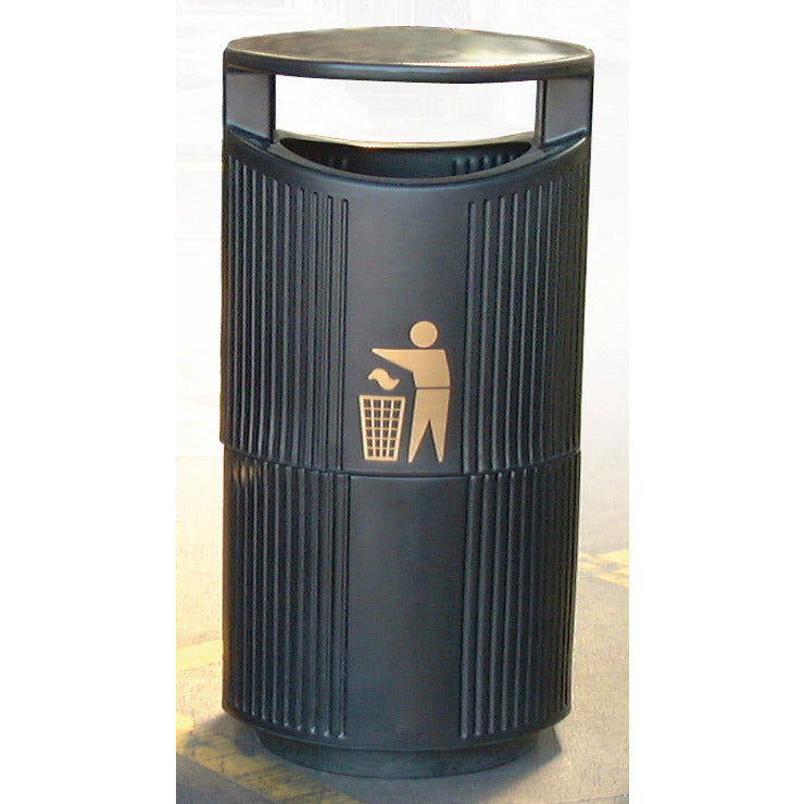 Extn Waste Bin 94L Hooded Black