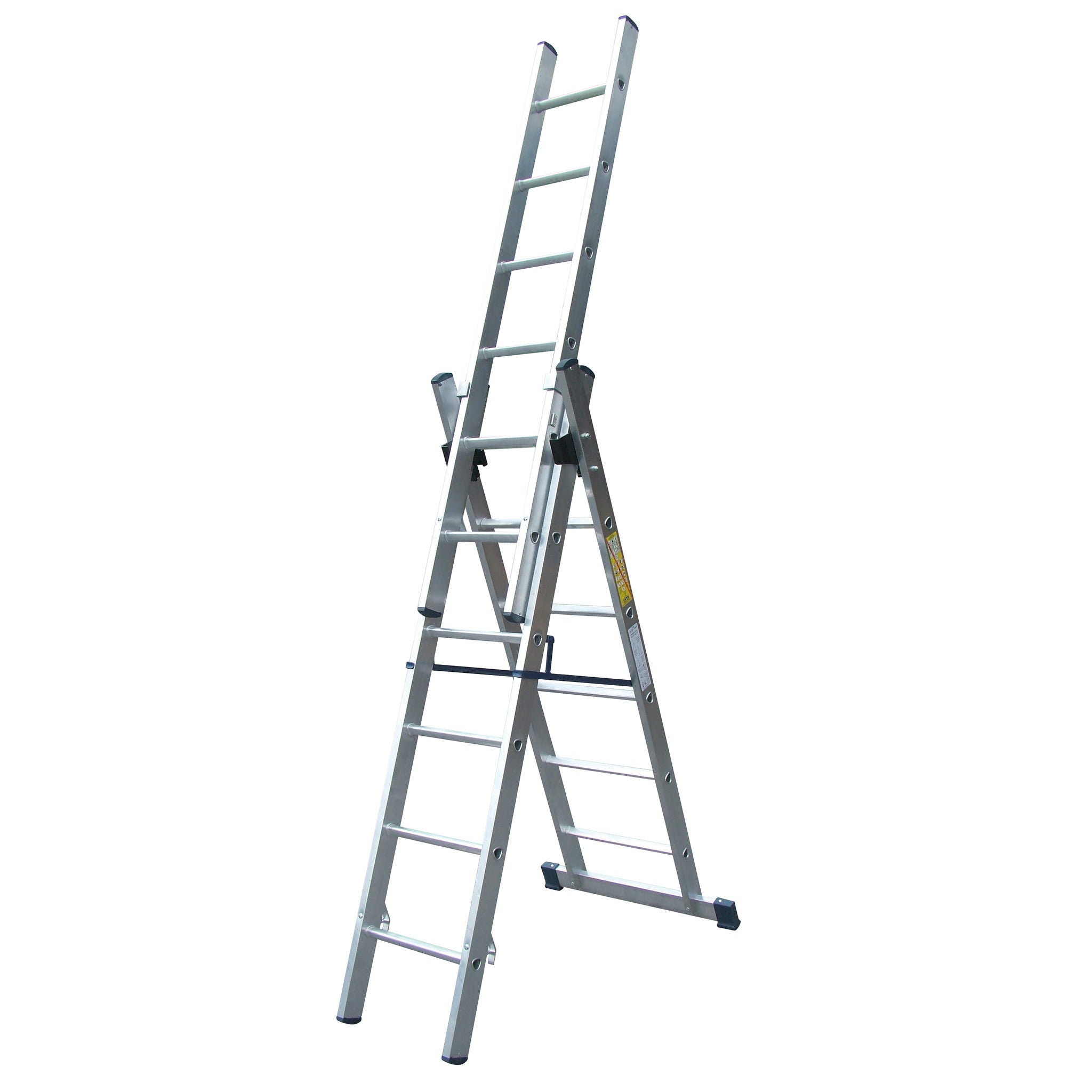 Professional Combi Ladders. 3 Section Push Up - 6 Rungs