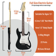 Full Size Electric Guitar Black